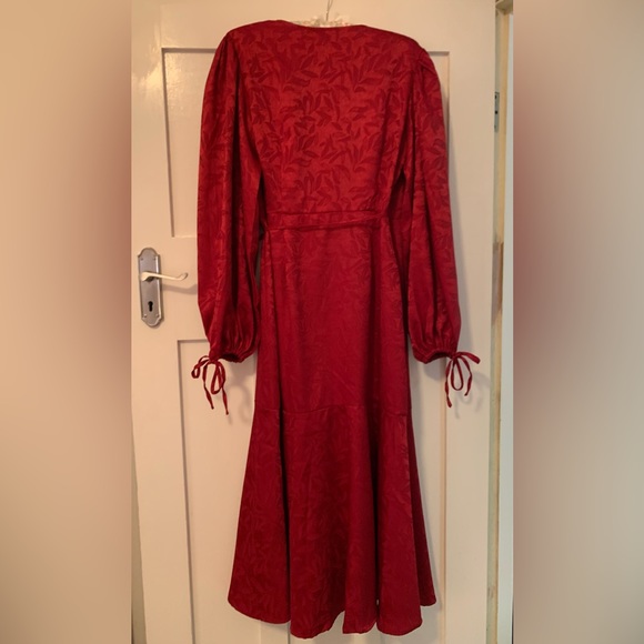 Atmos&Here wrap jacquard satin midi dress size 12 - Picture 8 of 17